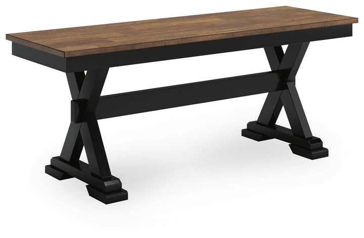 Wildenauer Dining Table, 2 Chairs and 2 Benches - Brown/Black (3)