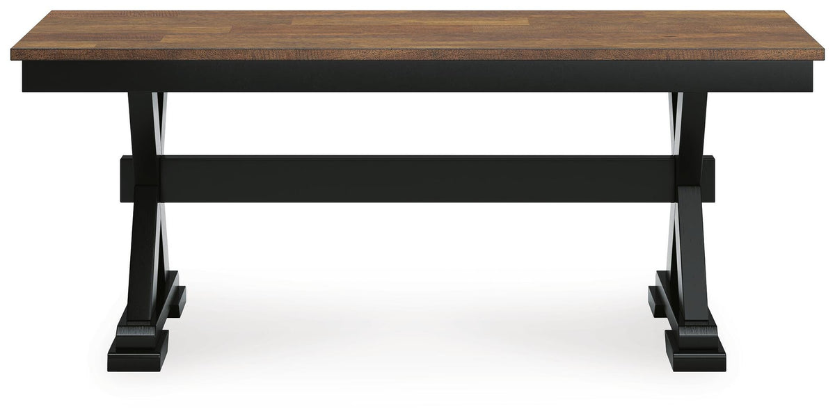 Wildenauer Dining Table, 2 Chairs and 2 Benches - Brown/Black (2)