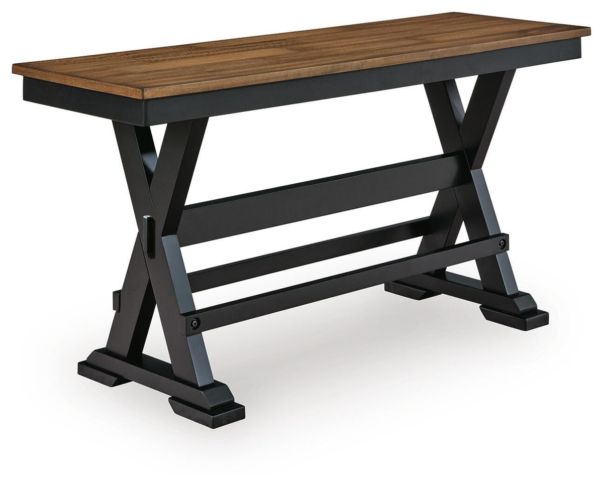 Wildenauer 48" Counter Height Bench - Brown/Black (1)
