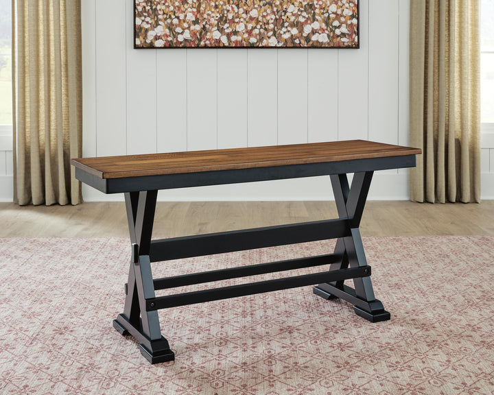 Wildenauer 48" Counter Height Bench - Brown/Black (2)