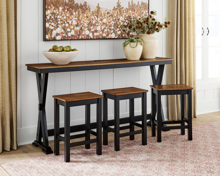 Wildenauer Counter Height Dining Table and 3 Barstools