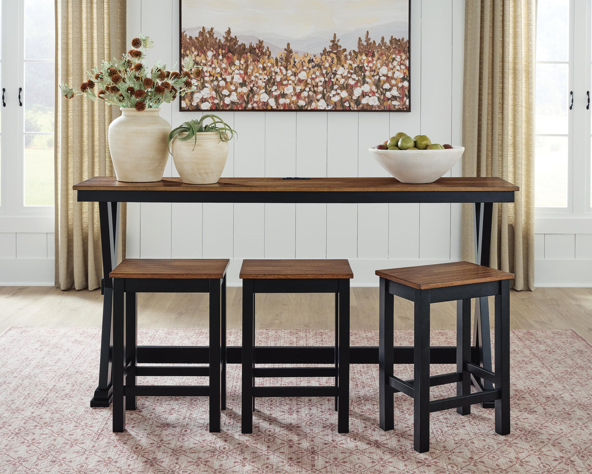 Wildenauer Counter Height Dining Table and 3 Barstools Set - Brown/Black (2)