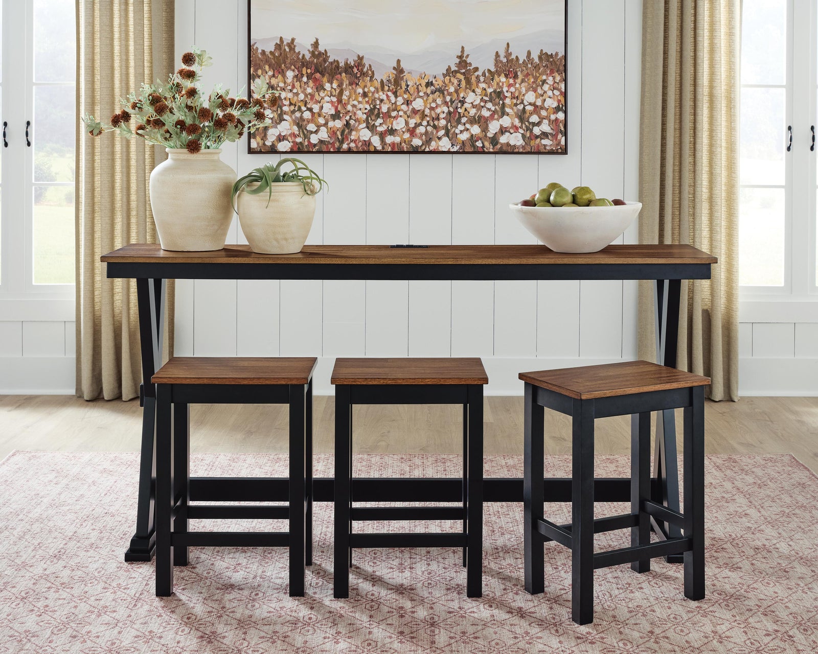 Wildenauer Counter Height Dining Table and 3 Barstools Set - Brown/Black (2)