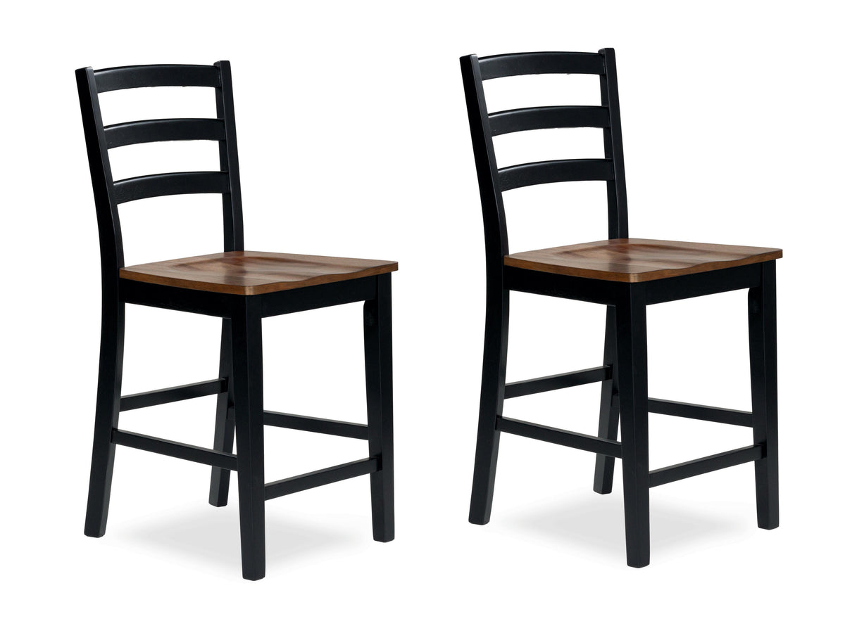 Wildenauer Counter Height Barstool (Set of 2) - Brown/Black (1)
