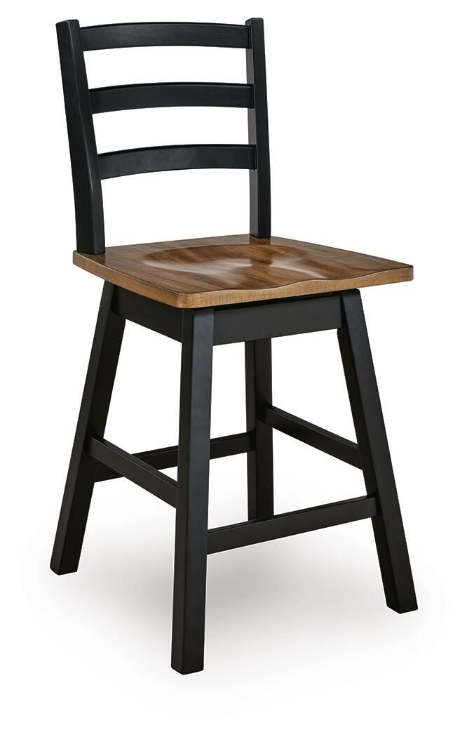 Wildenauer Counter Height Swivel Barstool - Brown/Black (3)