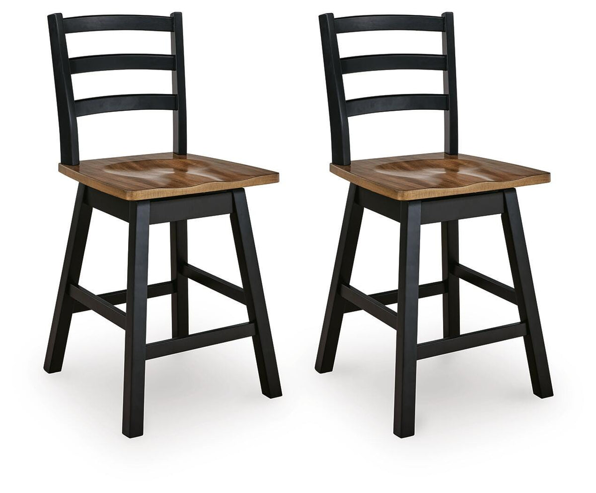 Wildenauer Counter Height Swivel Barstool - Brown/Black (1)
