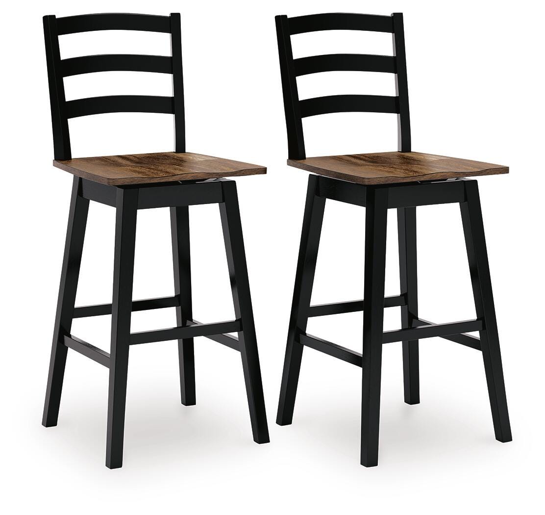Wildenauer Bar Height Barstool (Set of 2) - Brown/Black (1)