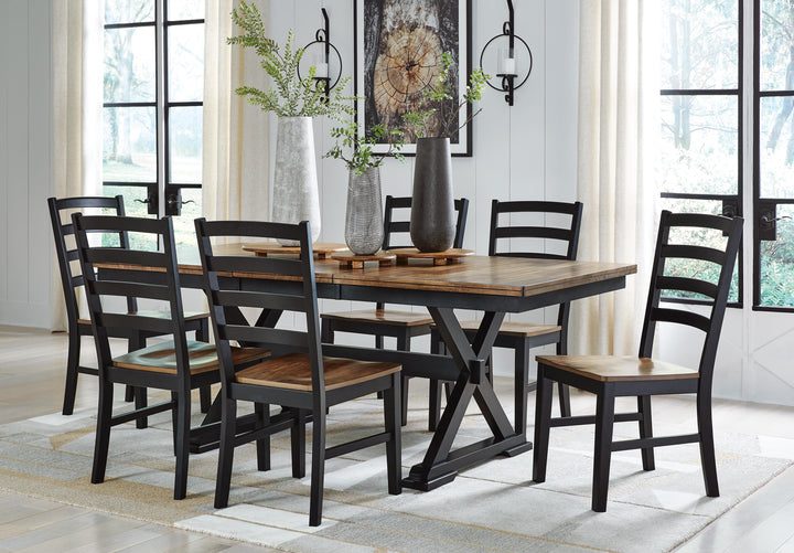 Wildenauer Extension Dining Table and 6 Chairs - Brown/Black (1)