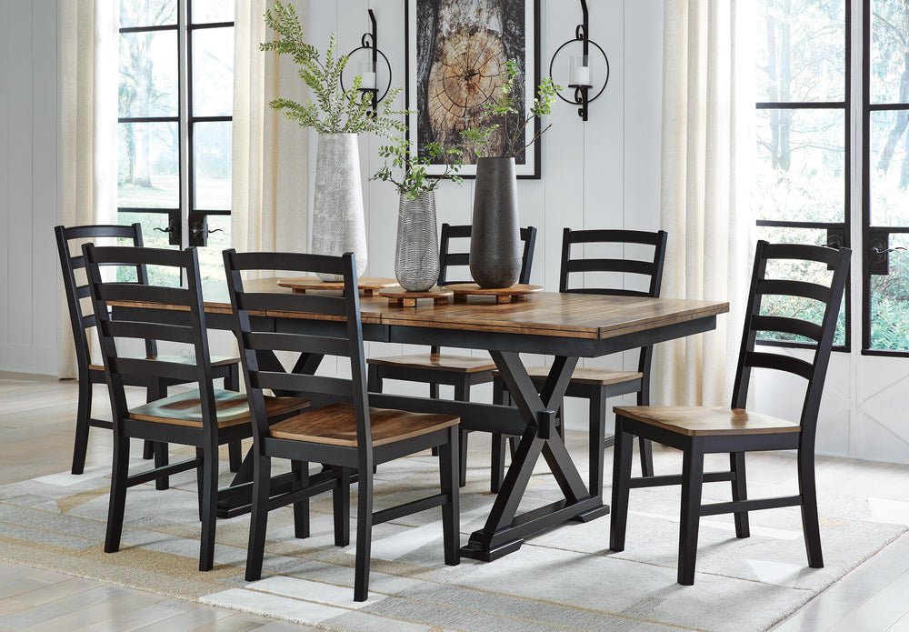 Wildenauer Extension Dining Table and 6 Chairs - Brown/Black (1)