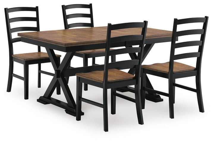 Wildenauer Dining Table and 4 Chairs - Brown/Black (1)