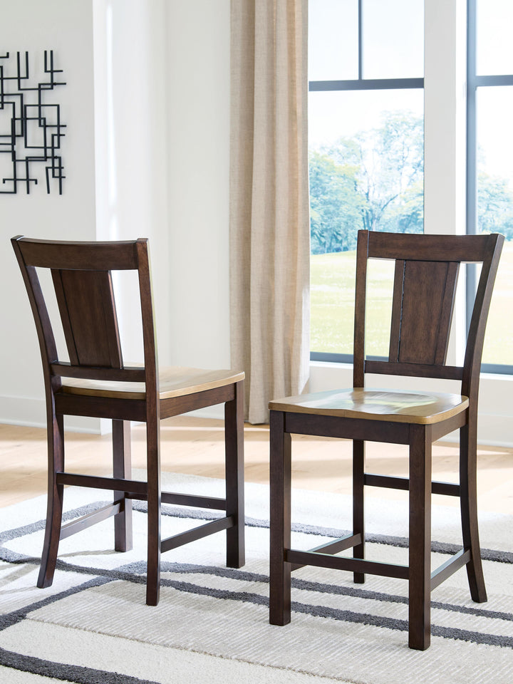 Rylandeen Counter Height Barstool - Dark Brown (2)
