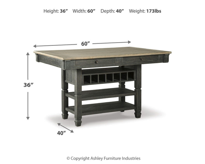 Tyler Creek Counter Height Dining Table - Dark Gray (4)