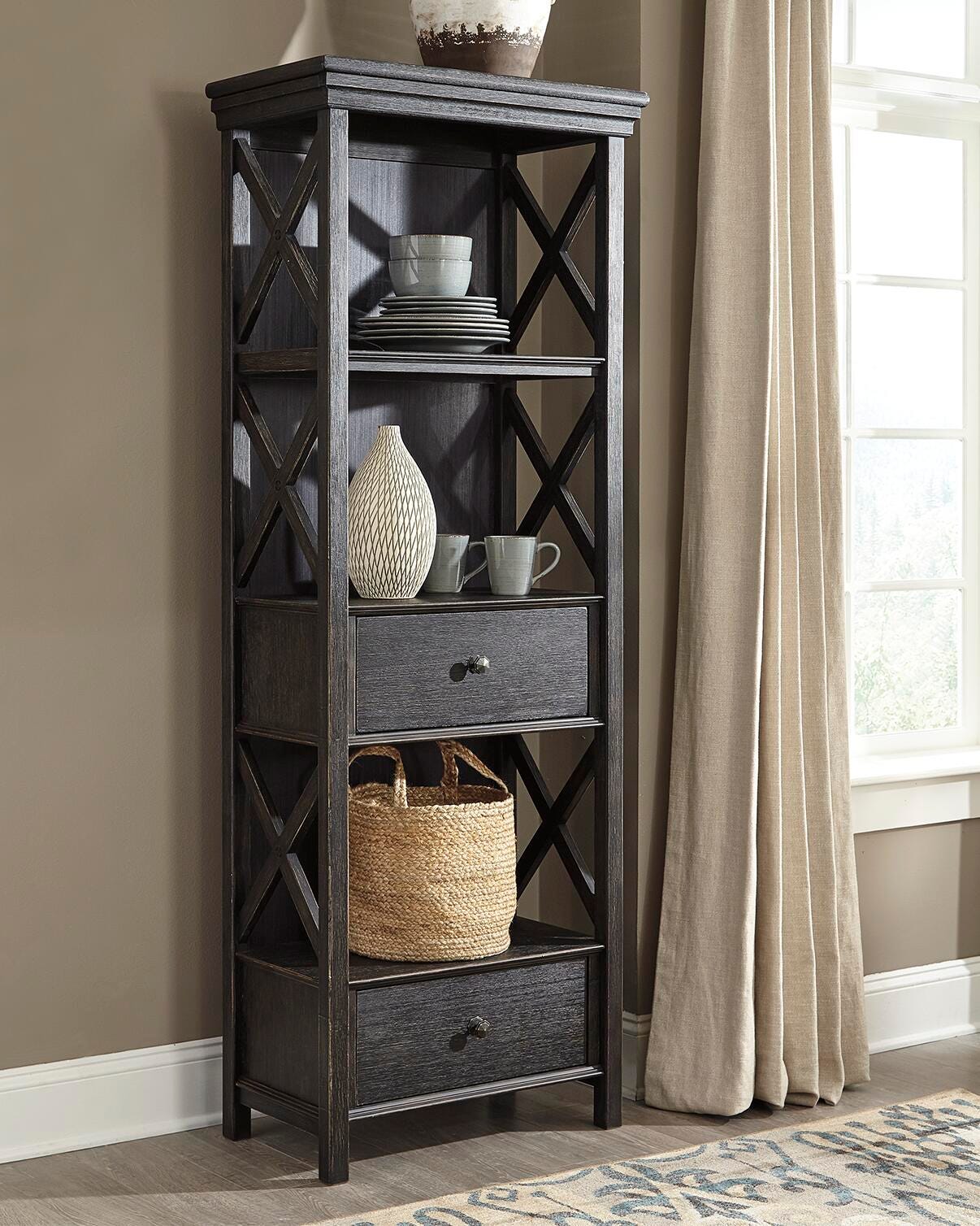 Tyler Creek Display Cabinet - Dark Gray (2)