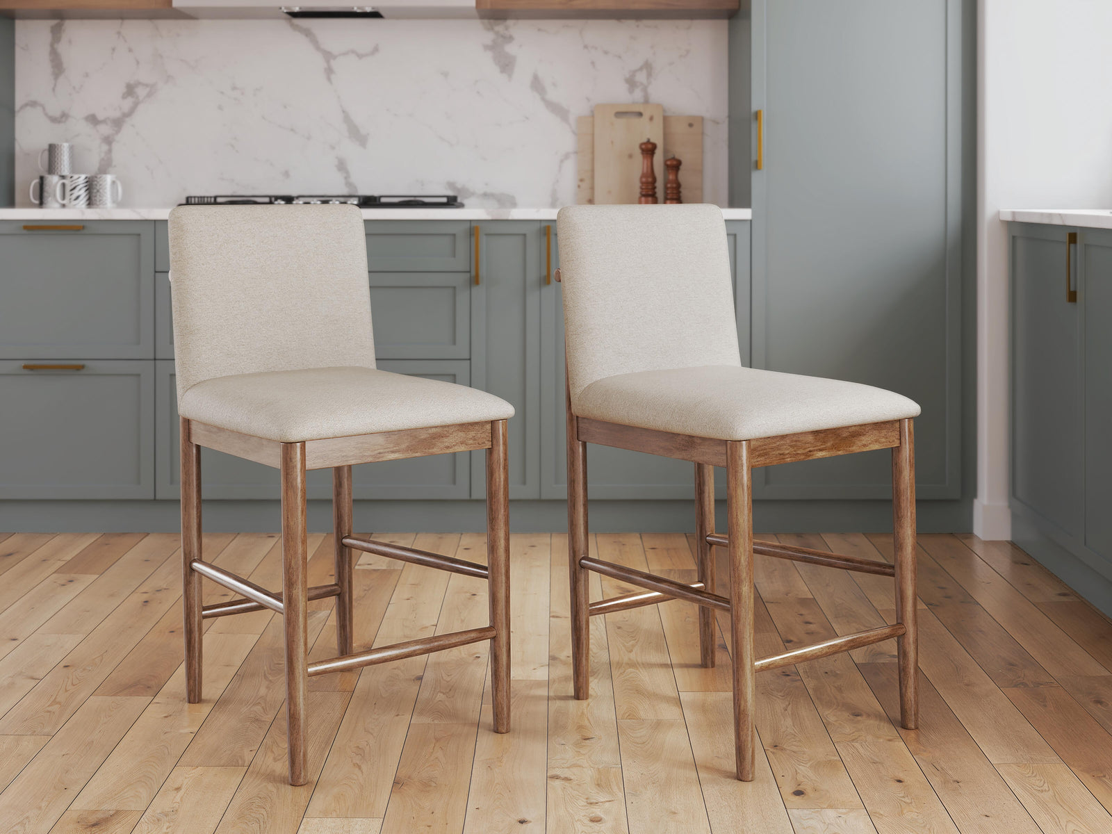 Isanti Counter Height Barstool - Light Brown (2)