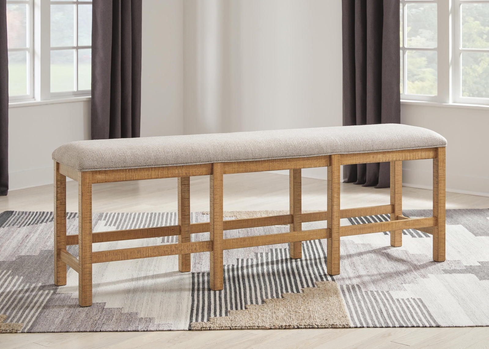 Havonplane 72" Counter Height Dining Bench - Light Brown (2)