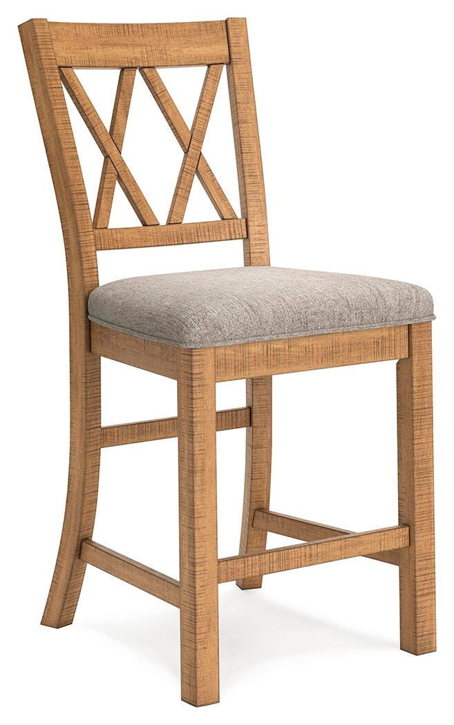 Havonplane Counter Height Barstool - Light Brown (4)