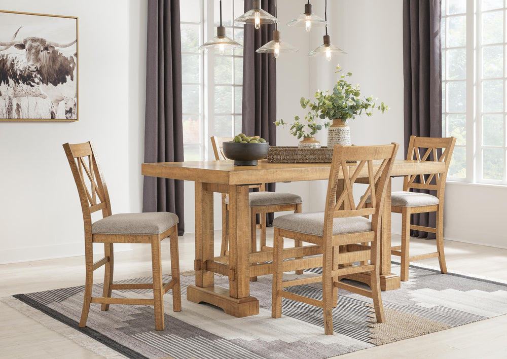 Havonplane Counter Height Barstool - Light Brown (9)