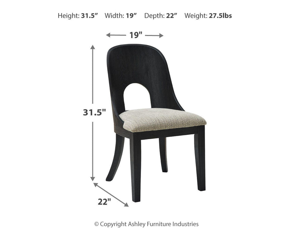 Rowanbeck Dining Table and 6 Chairs - Black (6)