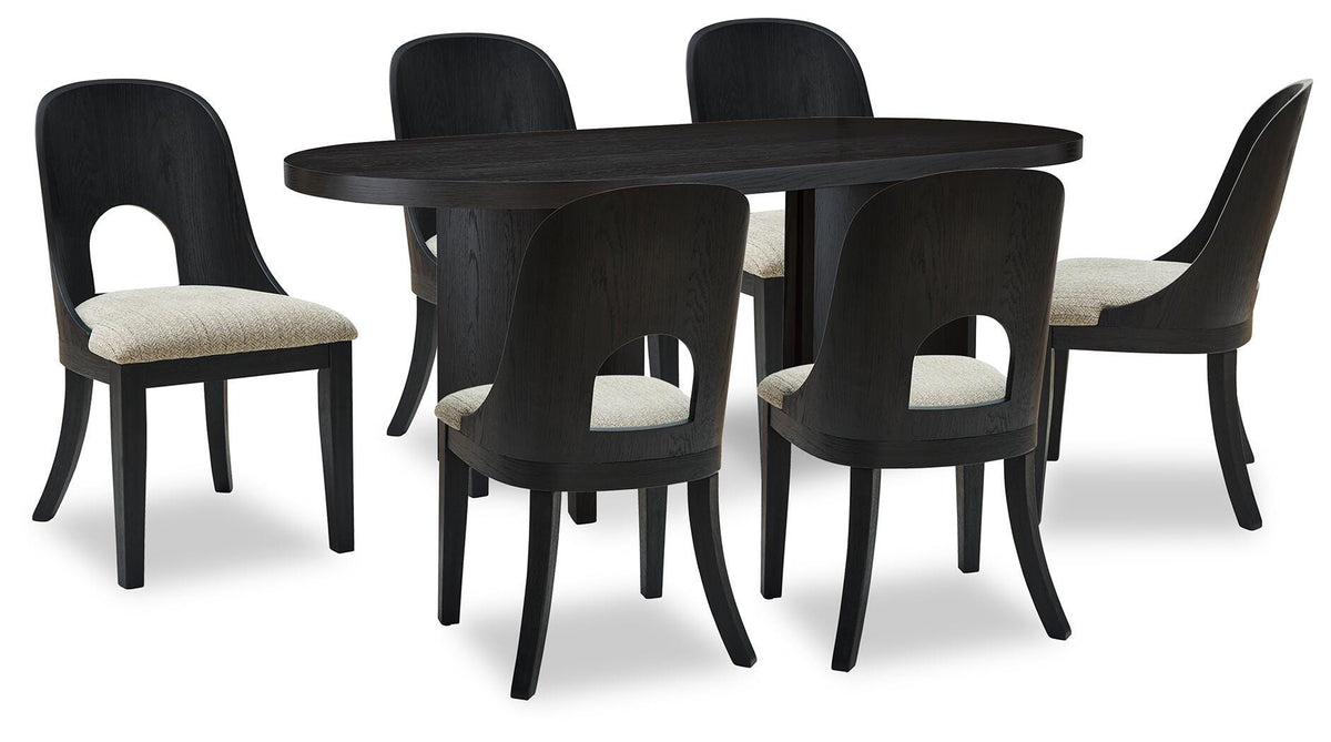 Rowanbeck Dining Table and 6 Chairs - Black (1)