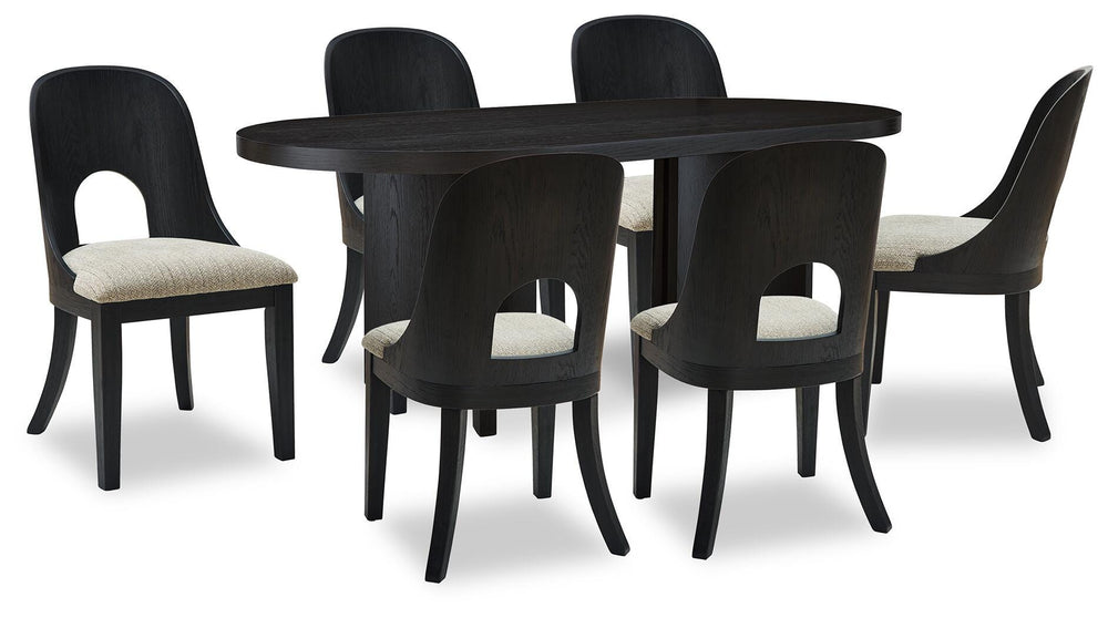 Rowanbeck Dining Table and 6 Chairs - Black (1)