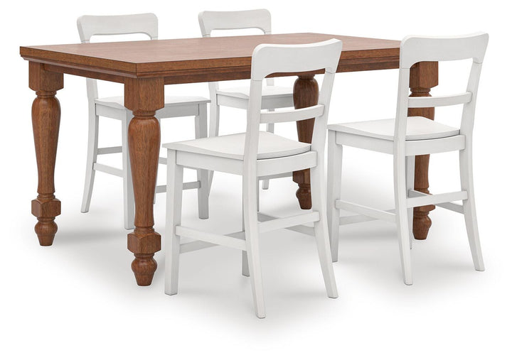 Greddinton Counter Height Dining Table and 4 Barstools (1)