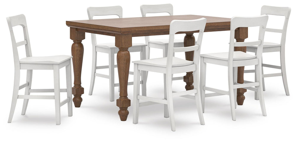 Greddinton Counter Height Dining Table and 6 Barstools (1)