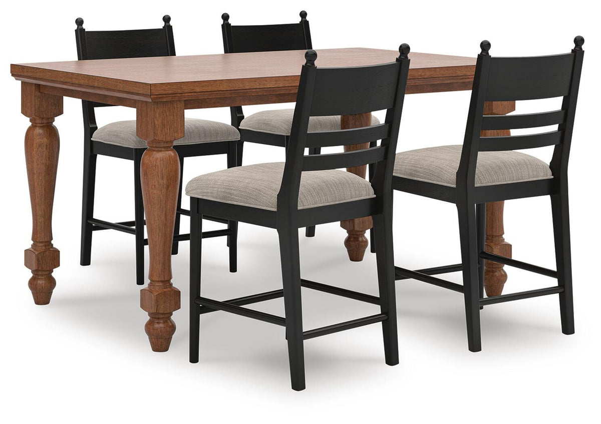 Greddinton Counter Height Dining Table and 4 Barstools (1)