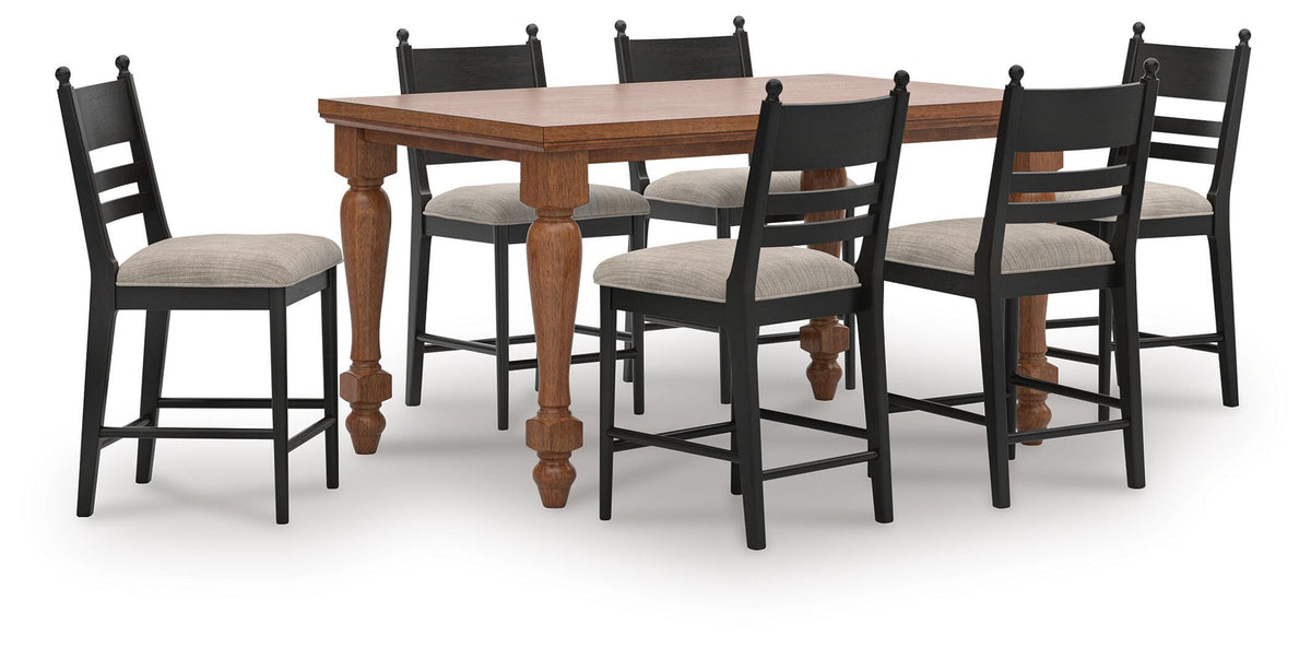 Greddinton Counter Height Dining Table and 6 Barstools (1)
