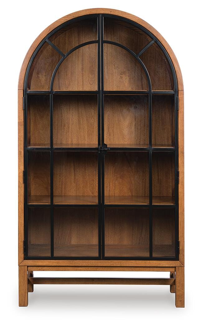 Greddinton Display Cabinet - Light Brown (3)
