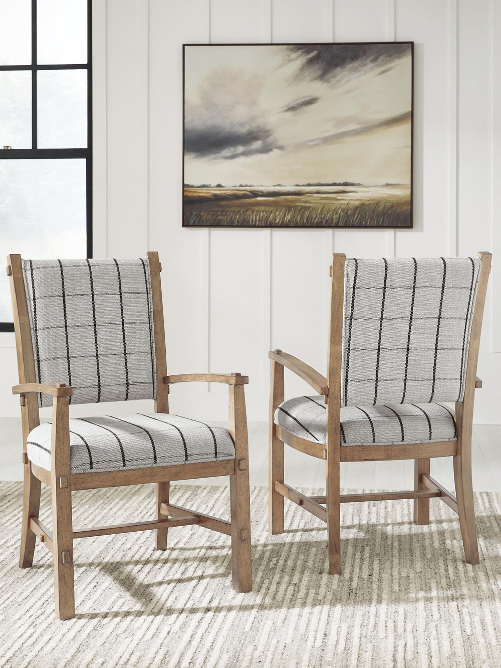 Ridgester Dining Arm Chair - Light Brown (2)