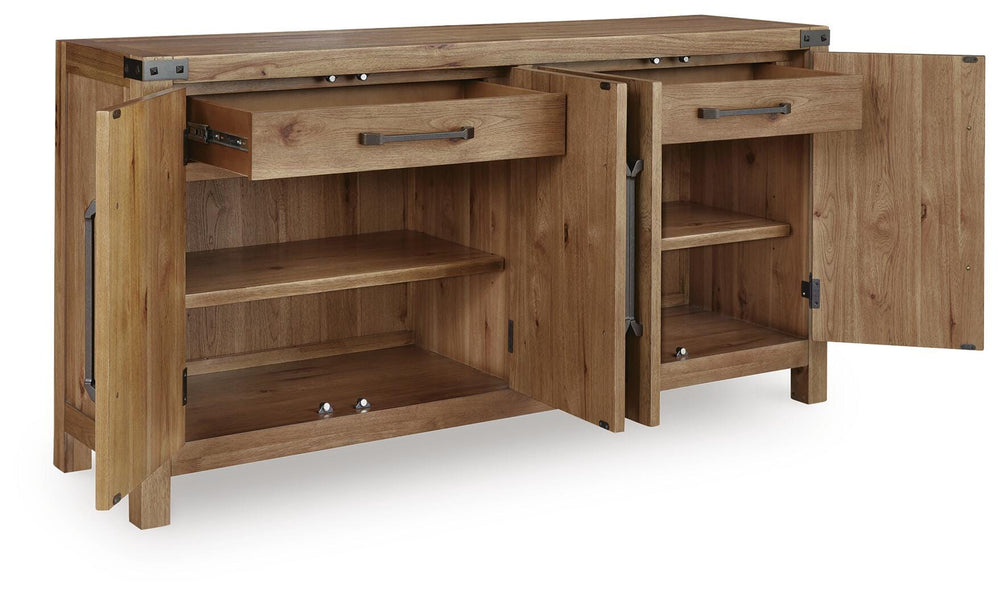Ridgester Dining Server - Light Brown (3)