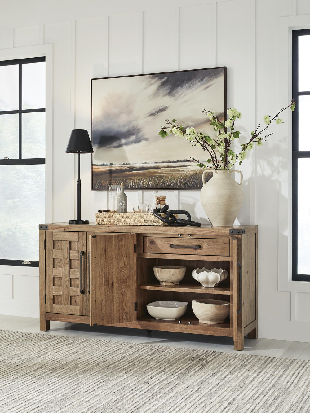 Ridgester Dining Server - Light Brown (5)