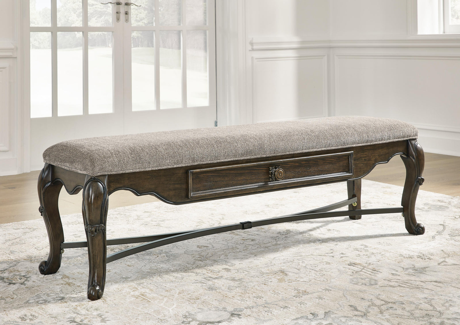 Maylee 63" Dining Bench - Dark Brown (2)