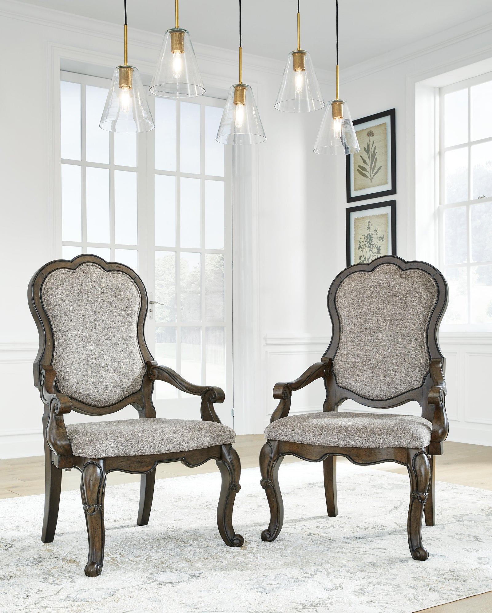 Maylee Dining Arm Chair - Dark Brown (2)