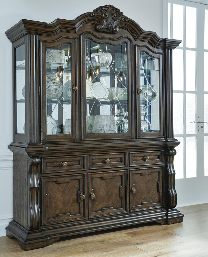 Maylee Dining Buffet and Hutch - Dark Brown (2)
