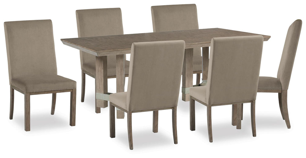 Chrestner Dining Table and 6 Chairs - Gray (1)