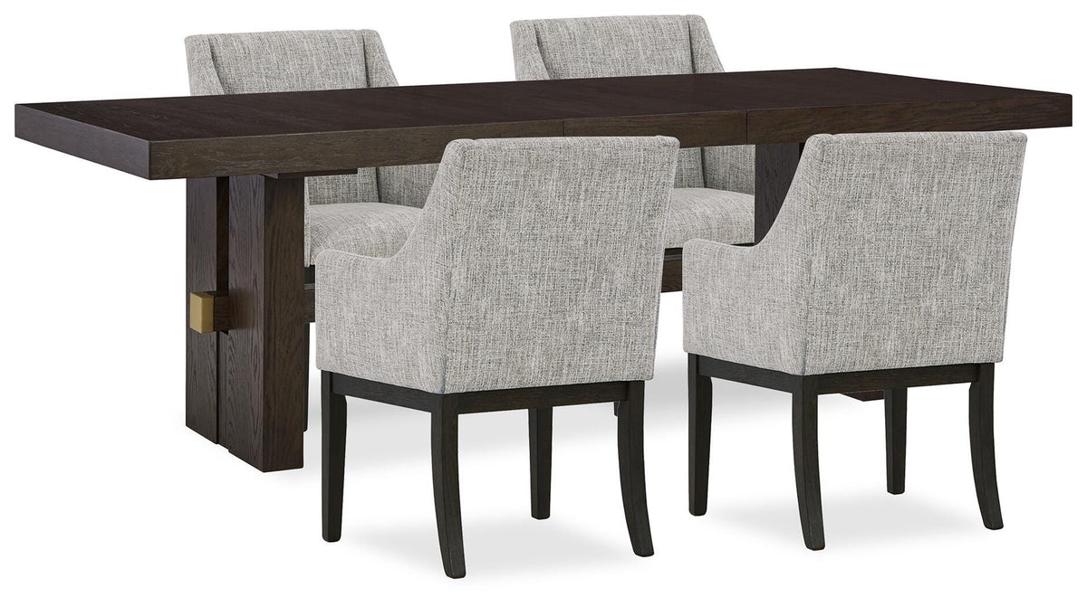 Burkhaus Dining Table and 4 Chairs - Dark Brown (1)