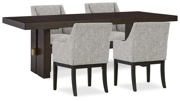 Burkhaus Dining Table and 4 Chairs - Dark Brown (1)