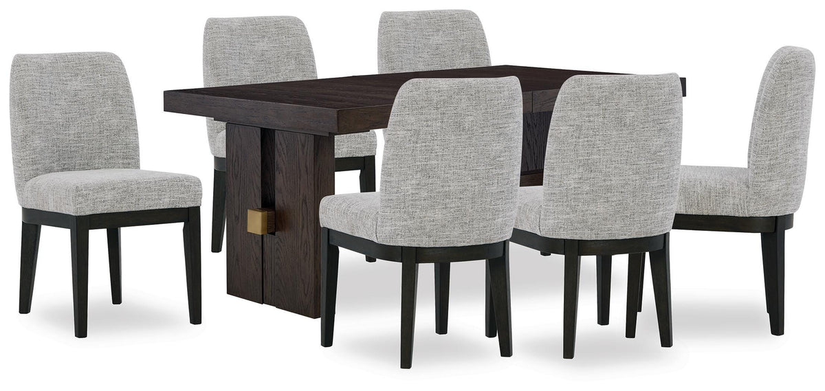 Burkhaus Dining Table and 6 Chairs - Dark Brown (1)