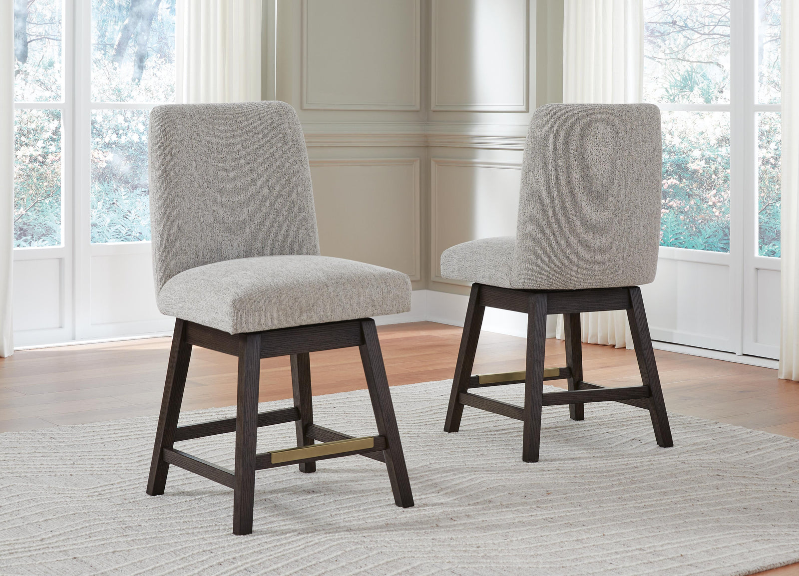 Burkhaus Counter Height Barstool - Dark Brown (2)