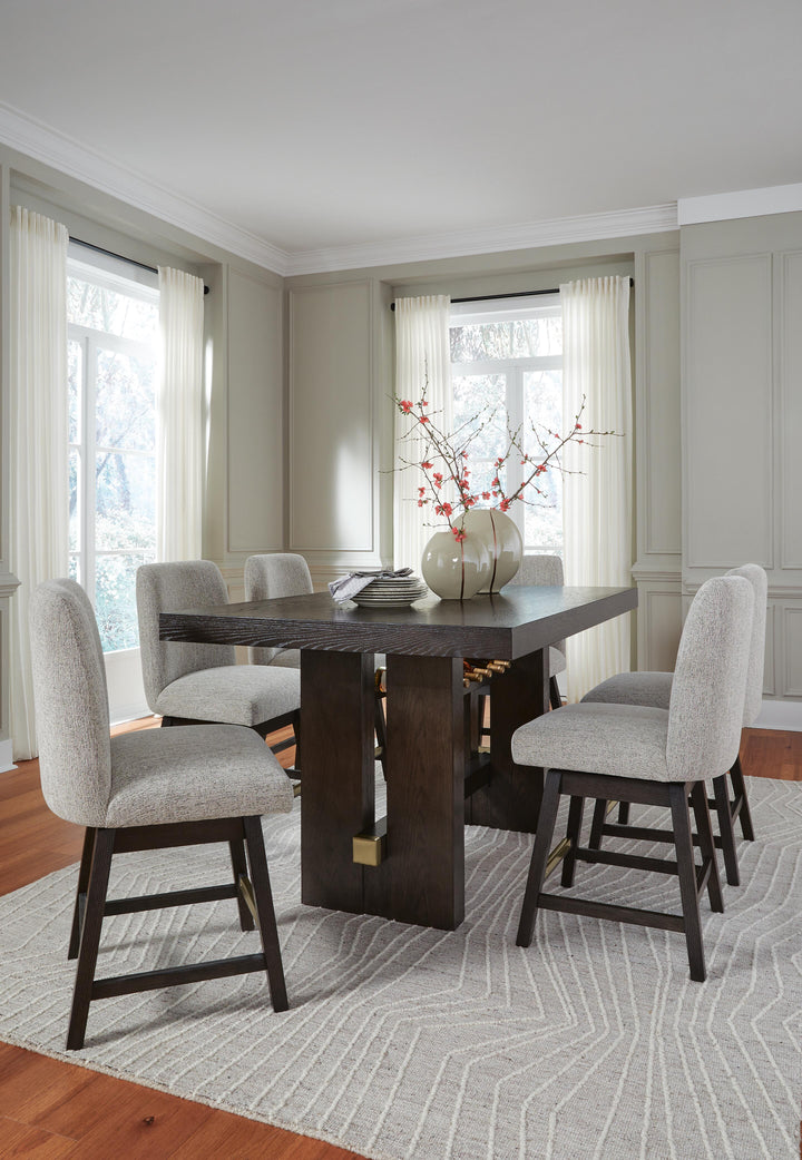 Burkhaus Counter Height Dining Table and 6 Barstools - Dark Brown (3)