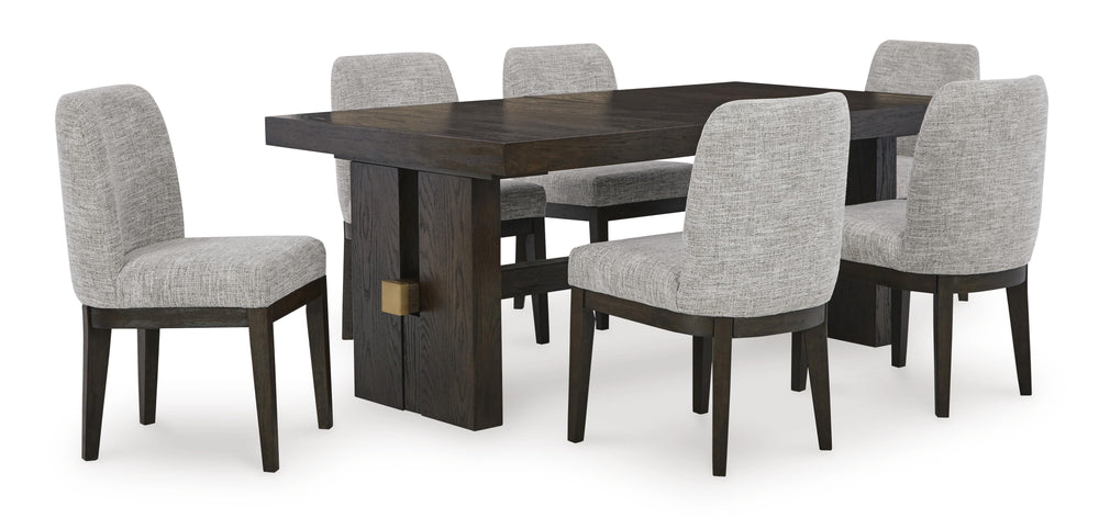 Burkhaus Dining Table and 6 Chairs - Dark Brown (10)