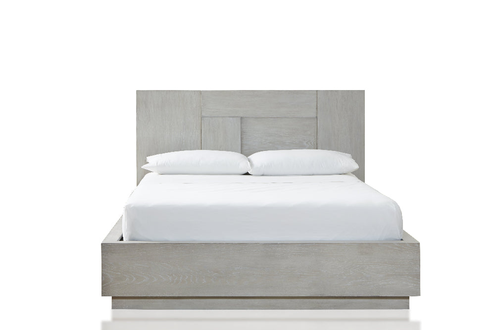 Destination Wood Panel Bed in Cotton Grey