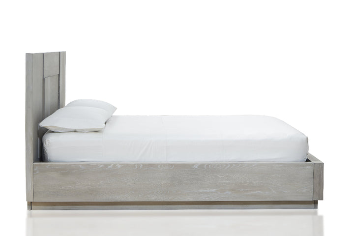 Destination Wood Panel Bed in Cotton Grey