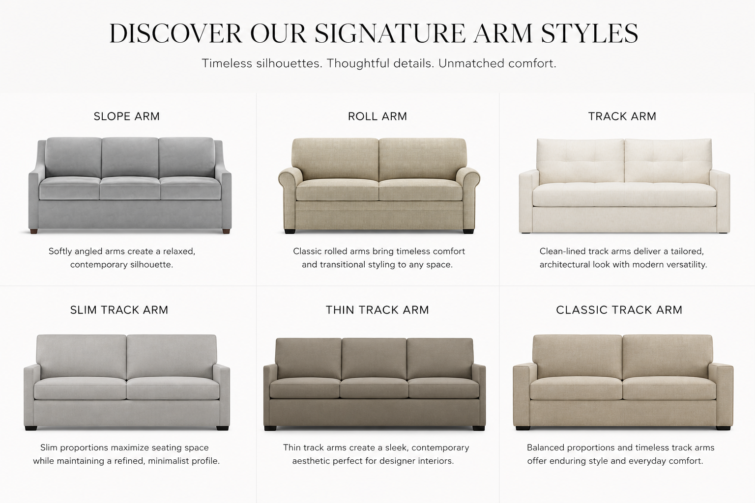Discover Comfort Seleper Signature Arm Styles
