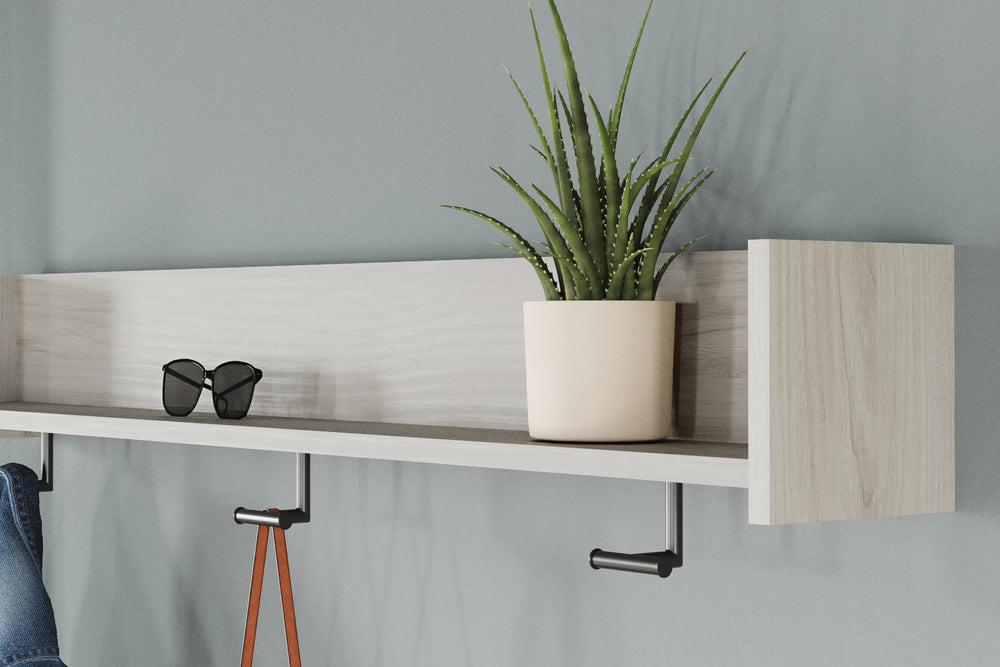Socalle Wall Mounted Coat Rack with Shelf - Light Natural (5)
