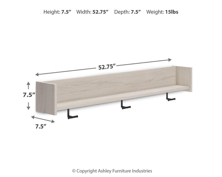 Socalle Wall Mounted Coat Rack with Shelf - Light Natural (6)