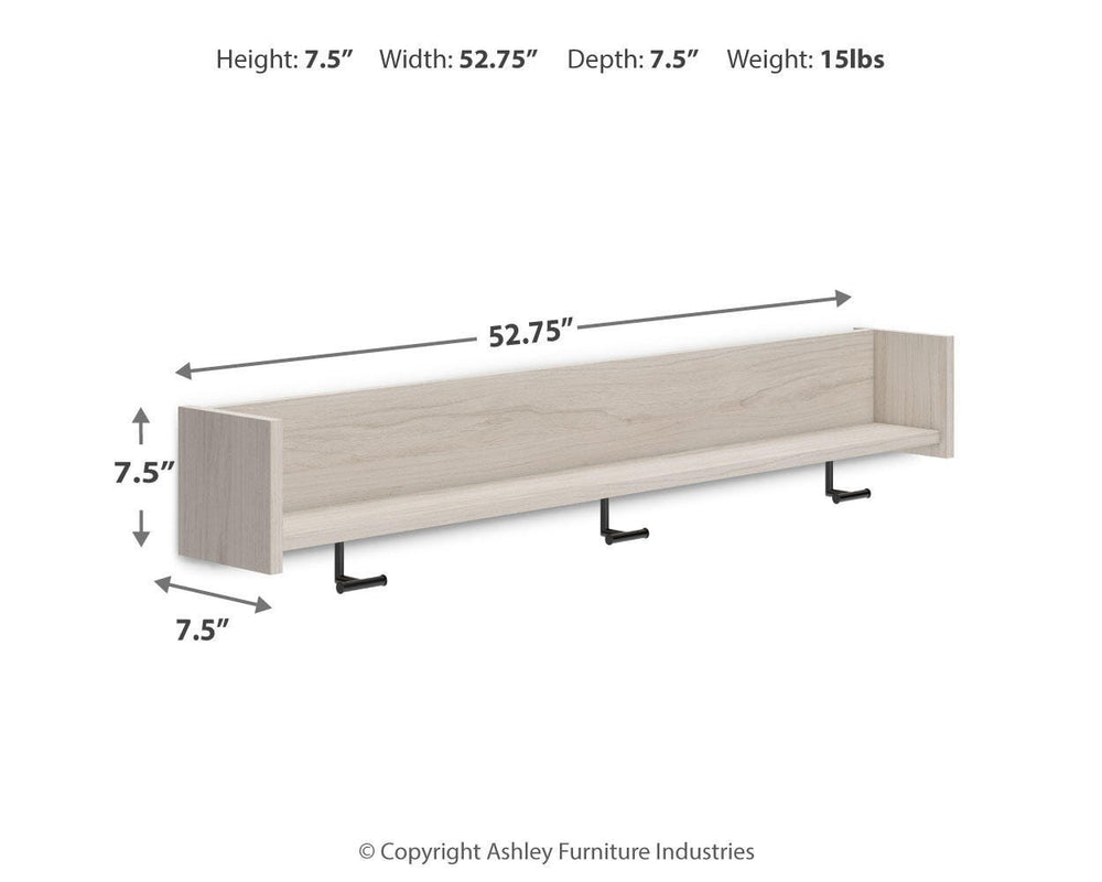 Socalle Wall Mounted Coat Rack with Shelf - Light Natural (6)