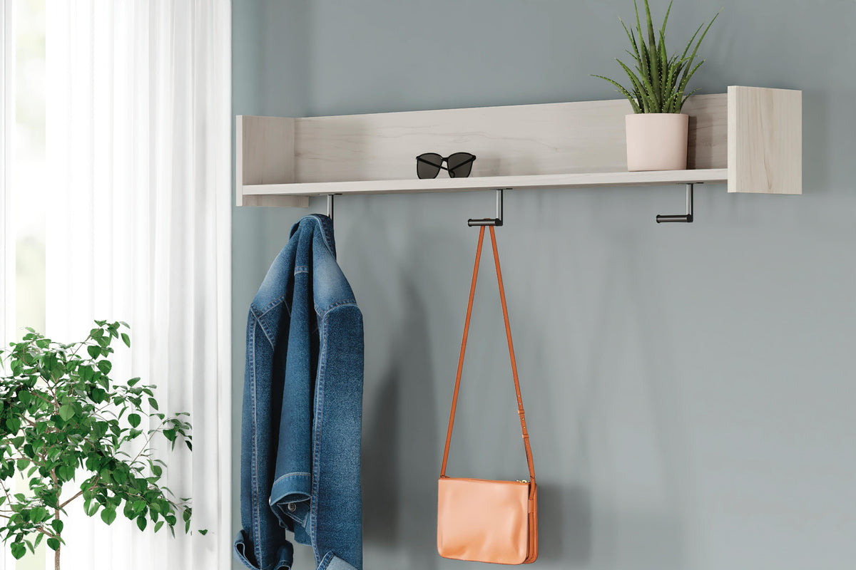 Socalle Wall Mounted Coat Rack with Shelf - Light Natural (2)