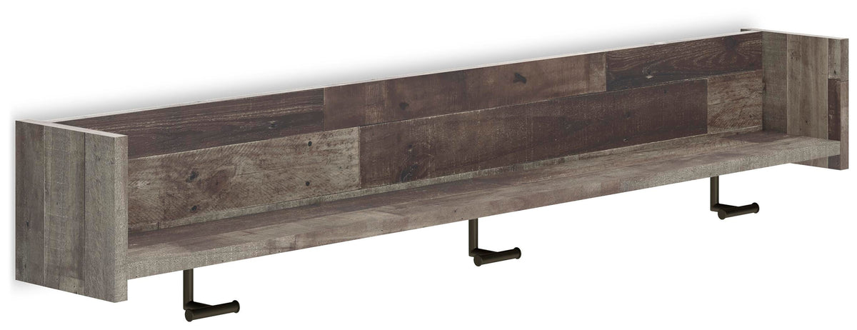 Neilsville Wall Mounted Coat Rack with Shelf - Multi Gray (1)